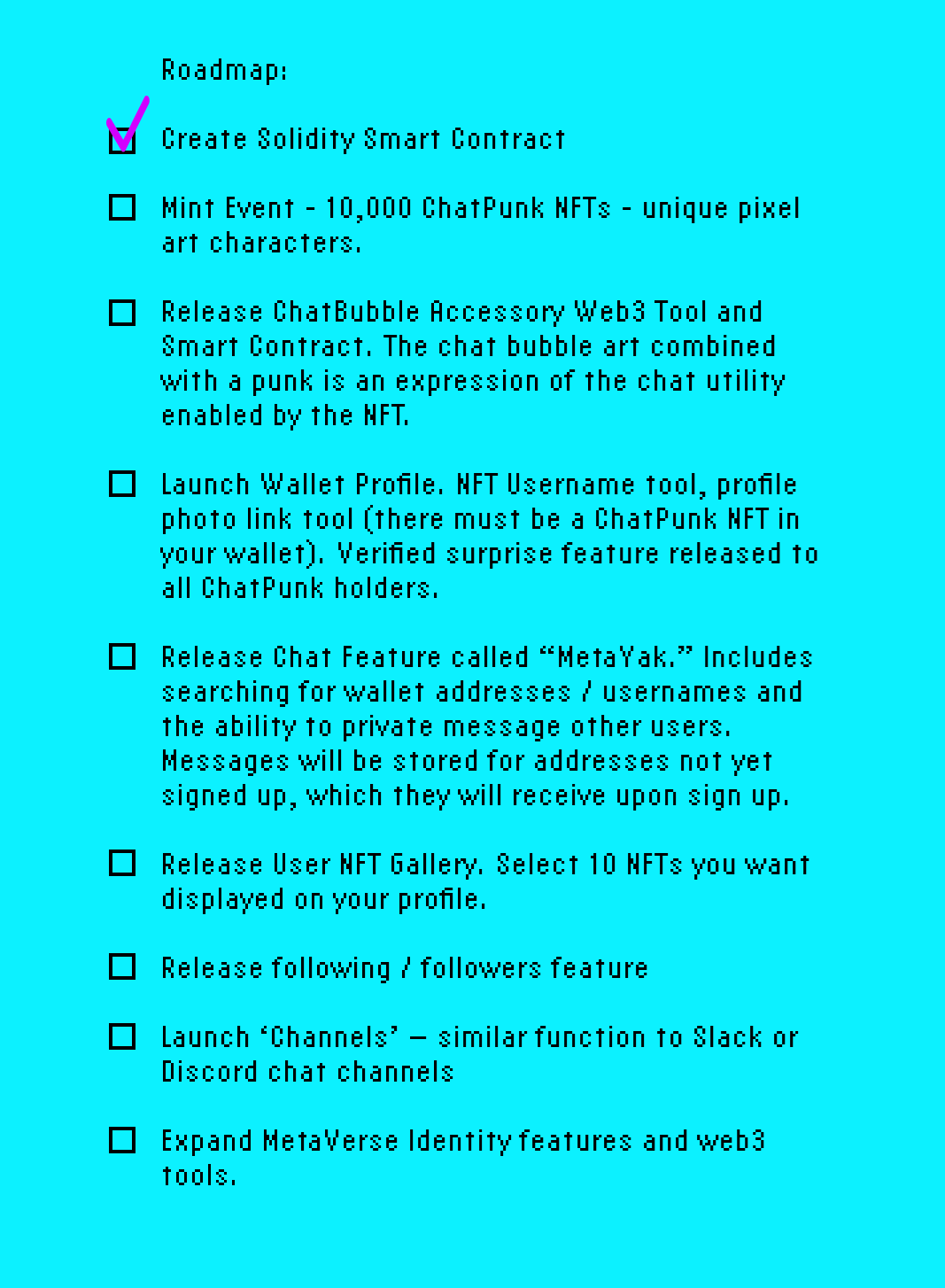 chatpunks product roadmap